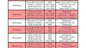 U12 Benjamin à U21 + Gardiens