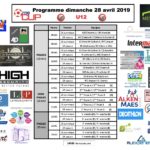 Programme U12 - Dimanche 28 avril au matin