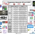 Programme U13 - Dimanche 28 avril l'après-midi
