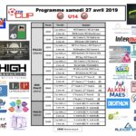 Programme U14 - Samedi 27 avril au soir